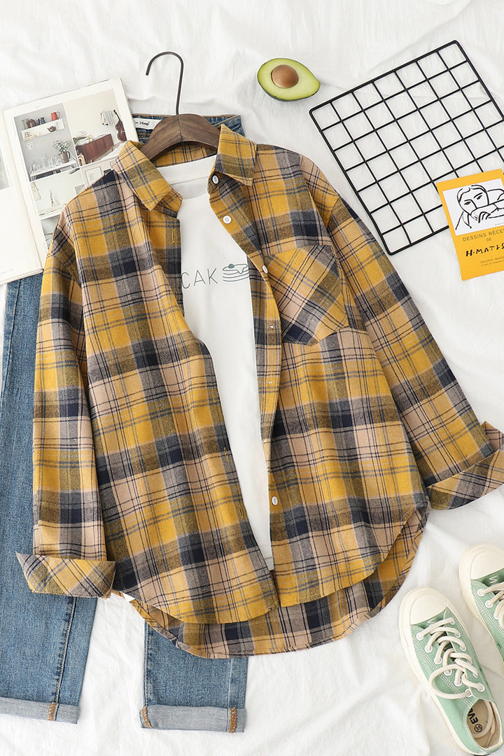 Unisex nan checkered flannel shirt jacket in oversized fit with chest pocket Mune Fashion