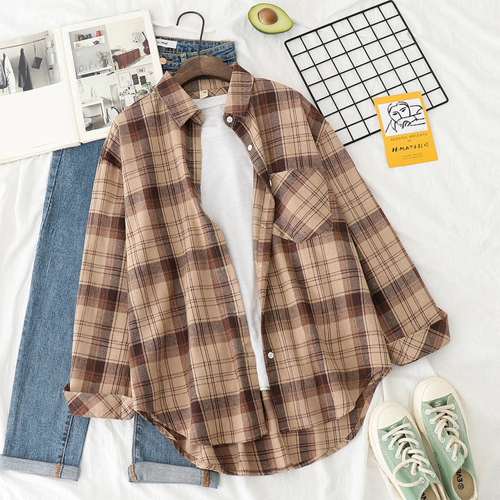 Unisex nan checkered flannel shirt jacket in oversized fit with chest pocket Mune Fashion