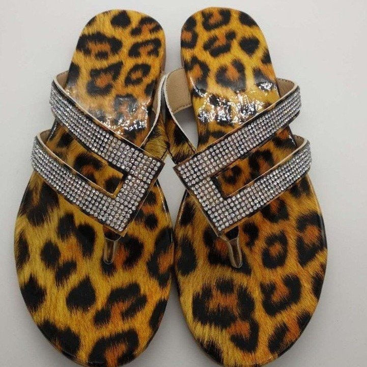 Women's holographic thong sandals-mule with double strap design and cushioned comfort footbed Mune Fashion