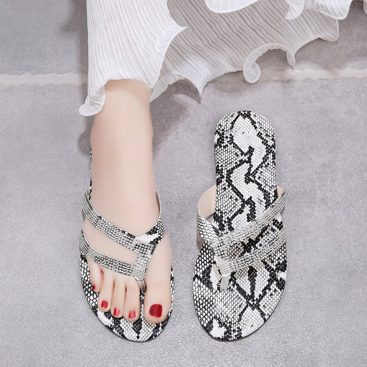 Women's holographic thong sandals-mule with double strap design and cushioned comfort footbed Mune Fashion