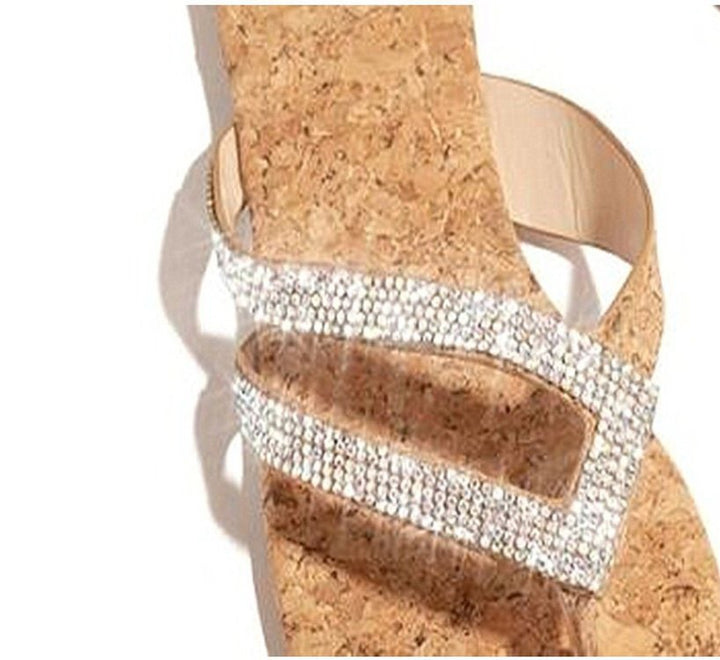 Women's holographic thong sandals-mule with double strap design and cushioned comfort footbed Mune Fashion