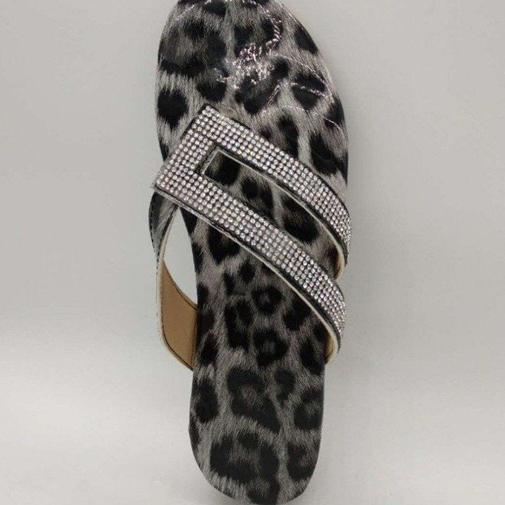Women's holographic thong sandals-mule with double strap design and cushioned comfort footbed Mune Fashion