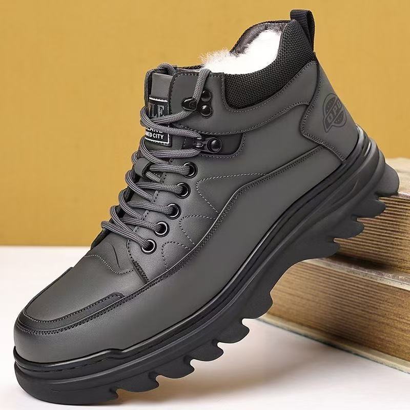 Padded men's winter boots, non-slip