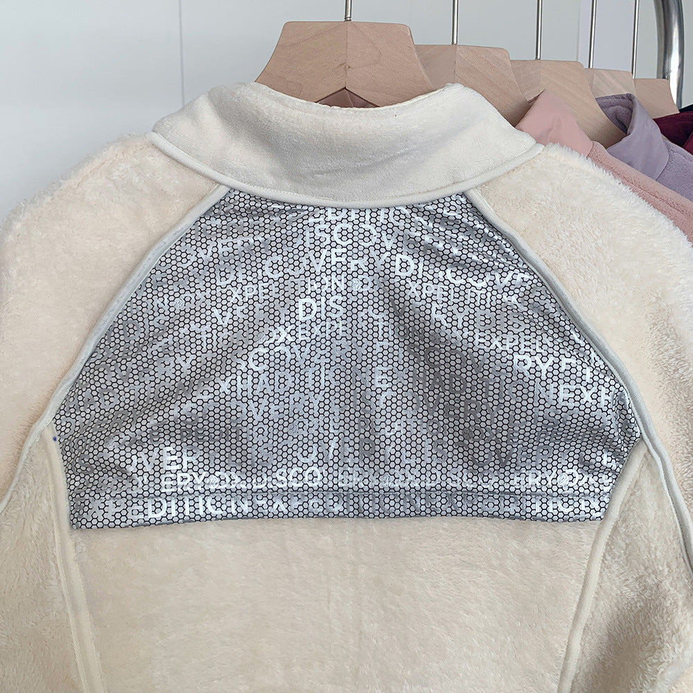 Sporty down jacket with graphene fleece lining