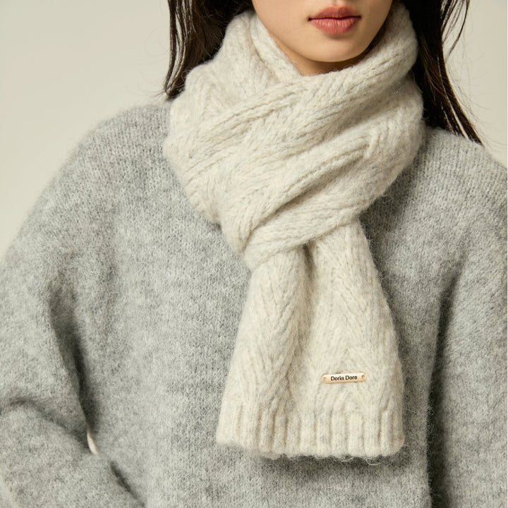 Thick alpaca wool scarf for winter