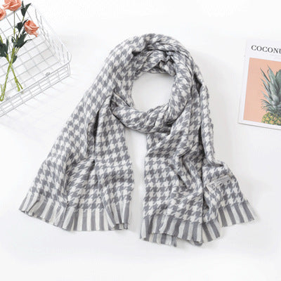 Checkered scarf in cashmere look, 70x200 cm