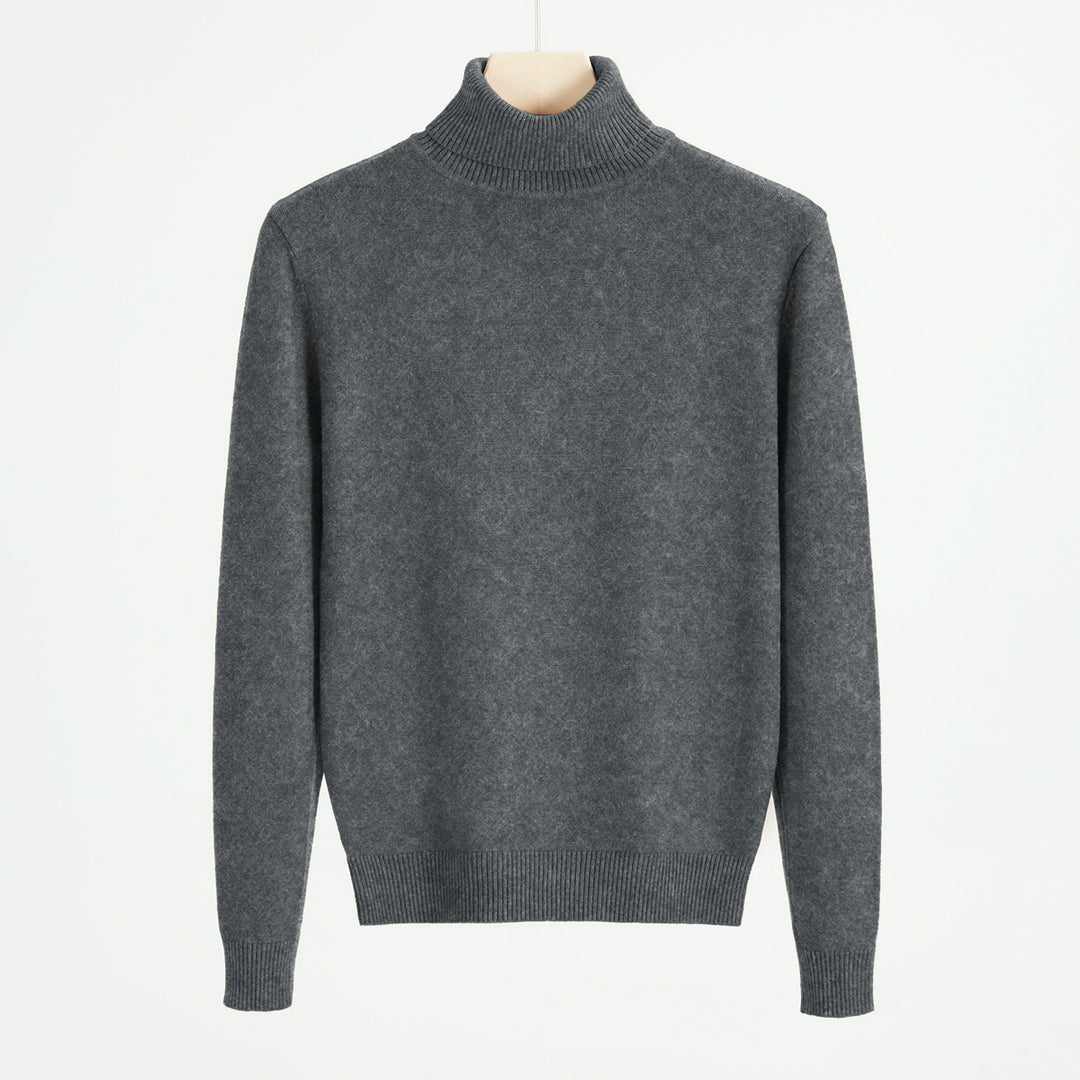 Men's knit sweater with turtleneck, warm