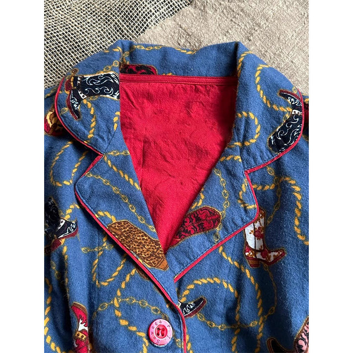 Ladies' house suit with cartoon print, long sleeve