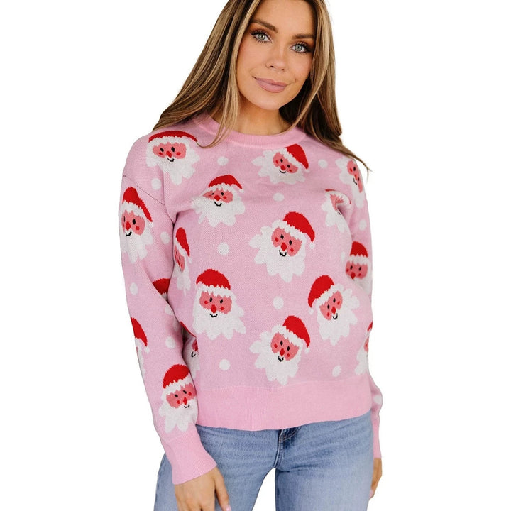 Women's knit sweater with Christmas motif