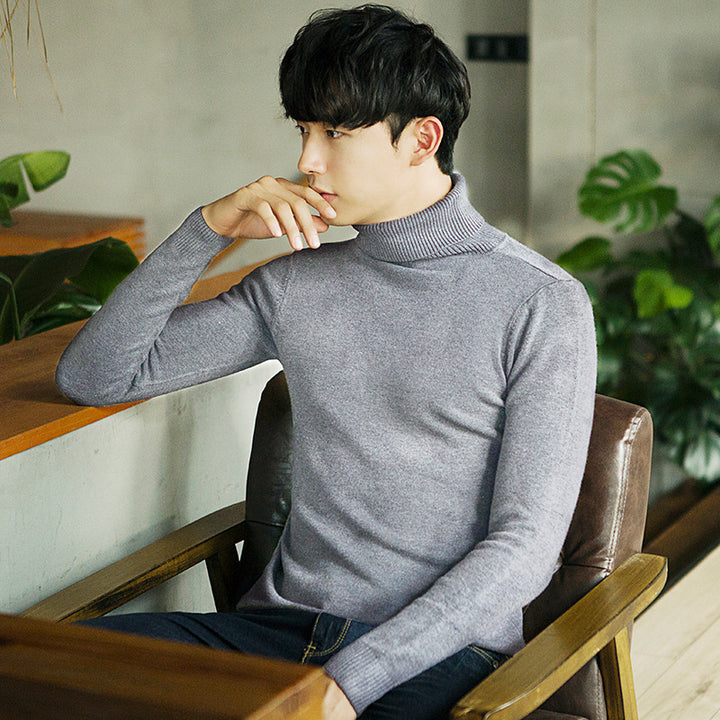 Men's turtleneck sweater, lined, warm