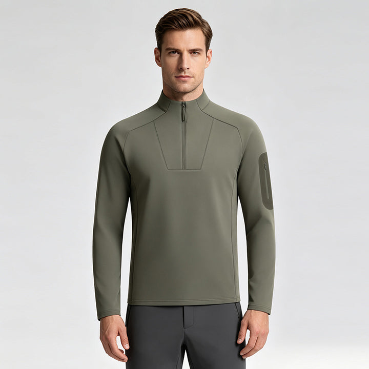 Men's sweatshirt with zipper and stand-up collar