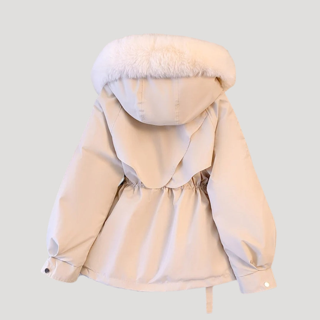 Mune | Women's winter parka coat with faux fur hood