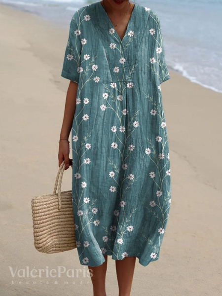 Mune Fashion | Casual dress with floral print made of breathable cotton fabric