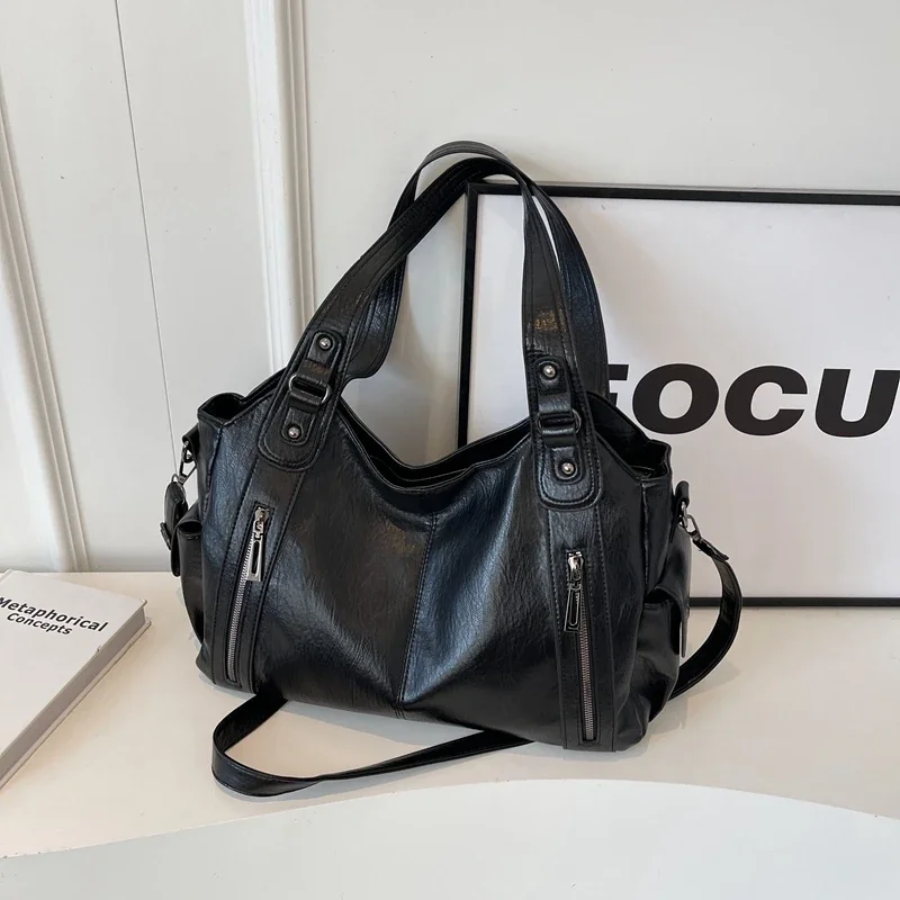 Mune | Stylish Leather Handbag with Zipper