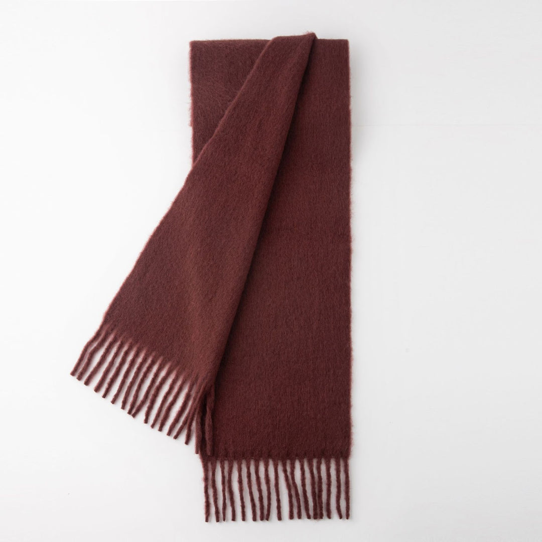 Fluffy wool-alpaca wool blend scarf