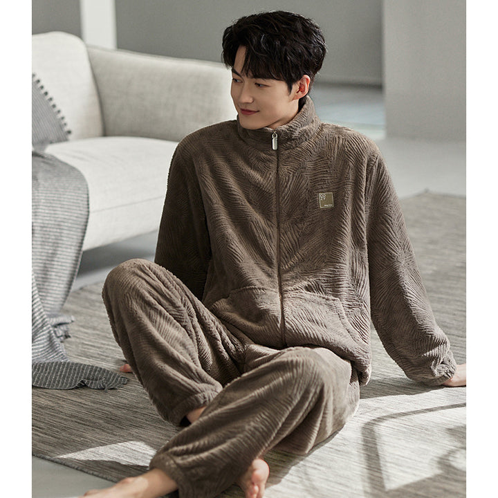Warmer Herren-Pajama mit Reißverschluss