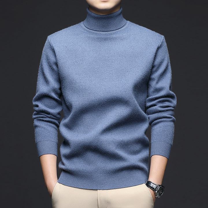 Men's turtleneck sweater, knitted, warm, for winter