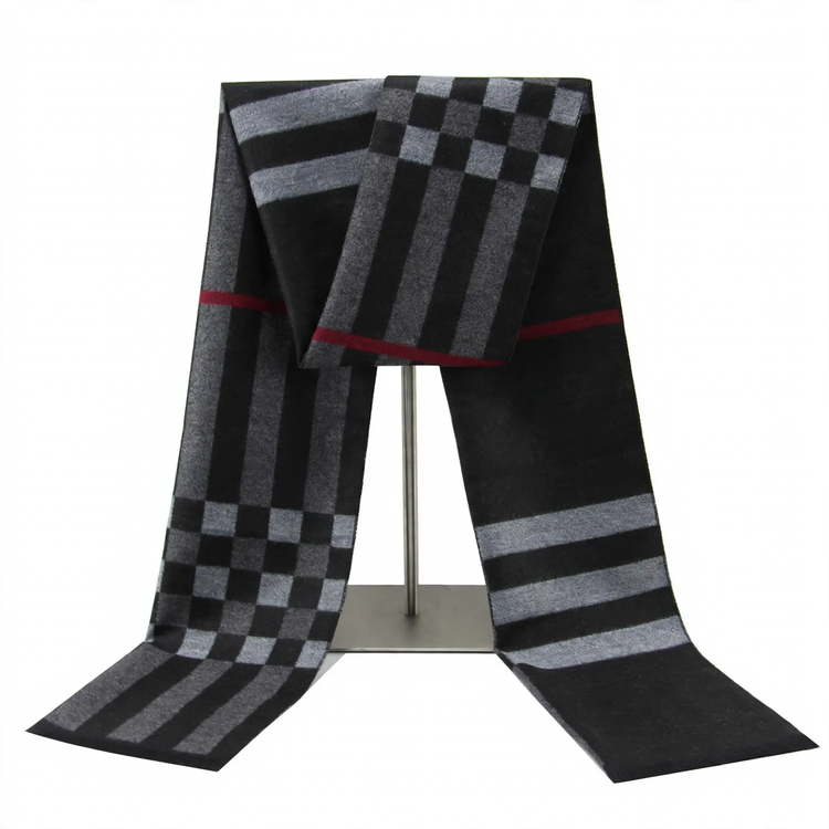 Classic men's winter scarf, checkered