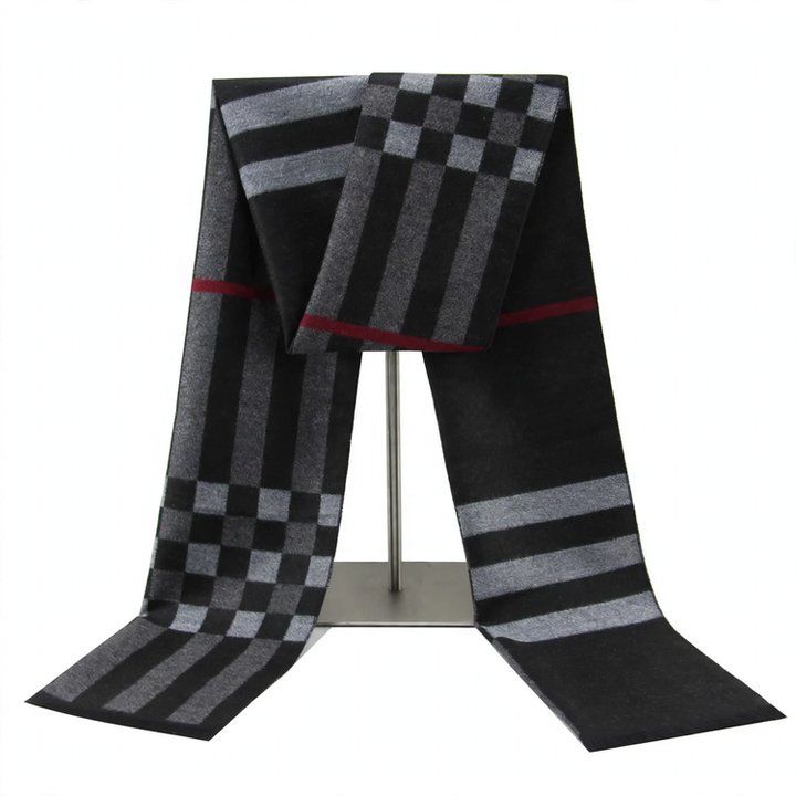 Classic men's winter scarf, checkered