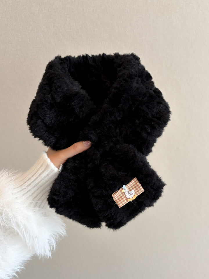 Fluffy faux fur scarf, 80x11 cm