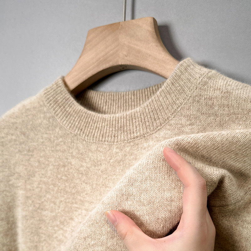 Men's knitted sweater with stand-up collar