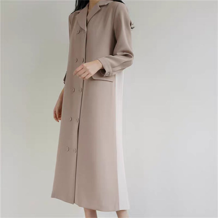 Women's Longer Duster Coat with Pleated Back Panel and Boxy Silhouette Mune Fashion
