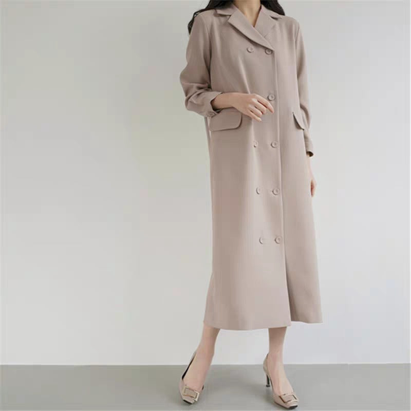 Women's Longer Duster Coat with Pleated Back Panel and Boxy Silhouette Mune Fashion