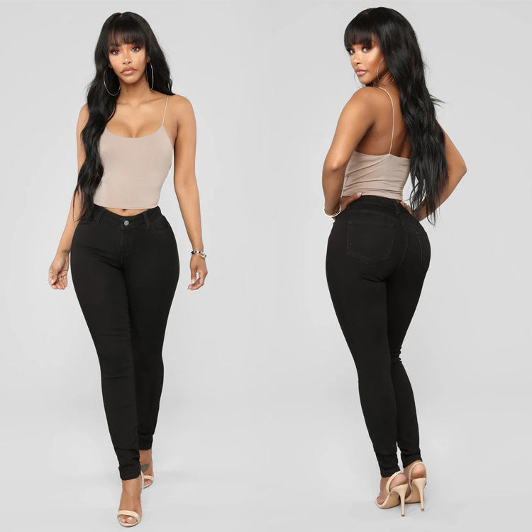 Ladies High-Rise Sculpting Skinny Jeans with Shaping Hip Lift Mune Fashion