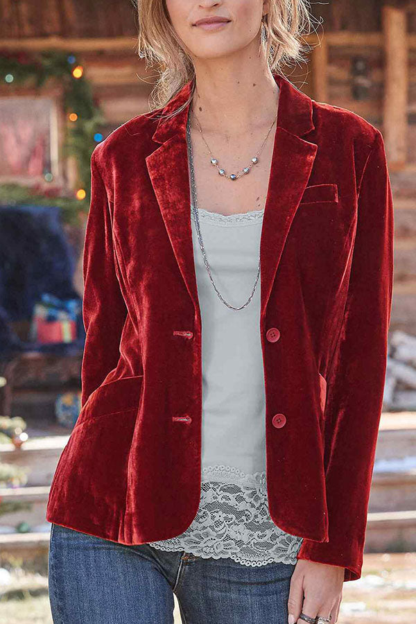 Mune | Velvet Solid Color Fashionable Casual Blazer
