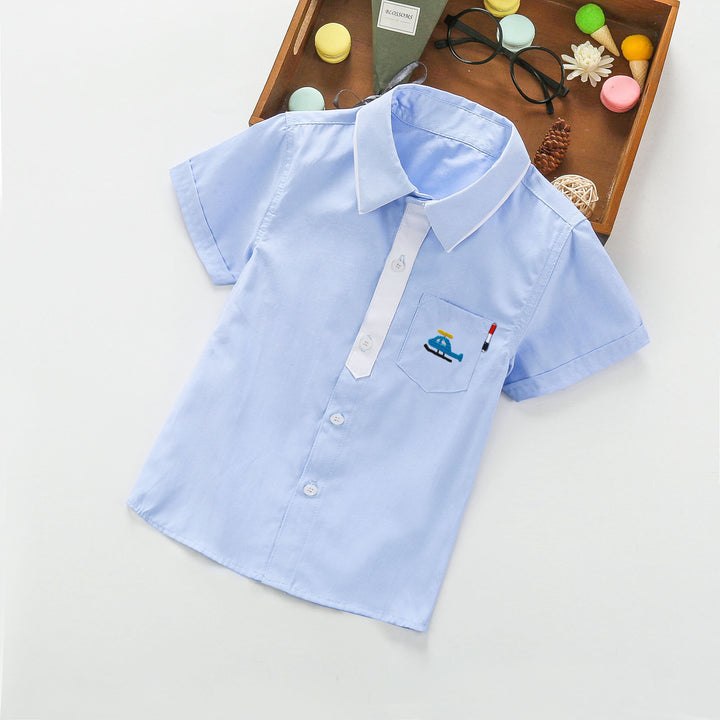 Boys short sleeve shirt with helicopter application Mune Fashion