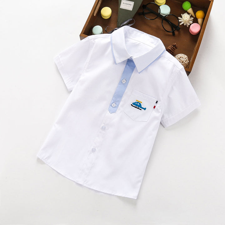 Boys short sleeve shirt with helicopter application Mune Fashion