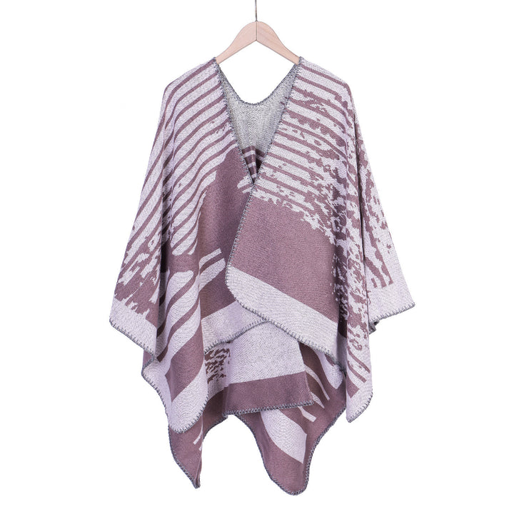 Ladies Jacquard Ruana in Oversize Kimono Cut made of fine knit Mune Fashion