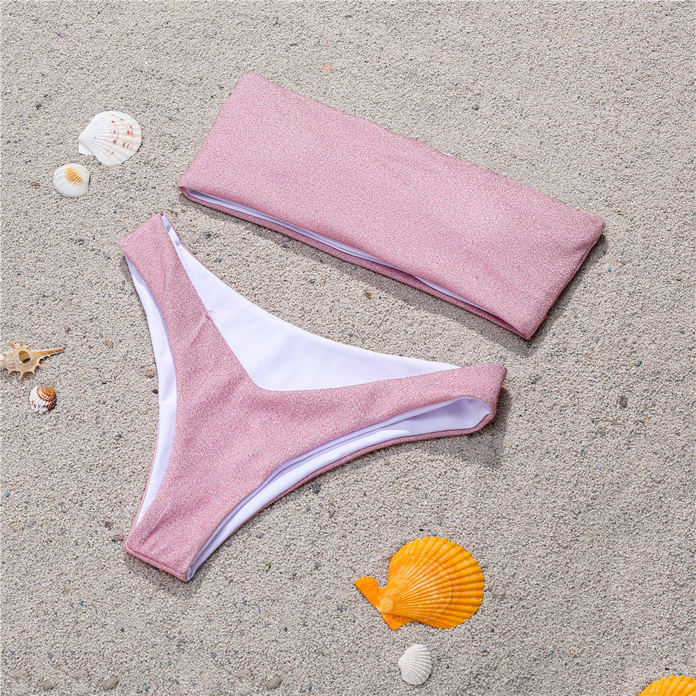Women's bandeau bikini with shimmering top Mune Fashion