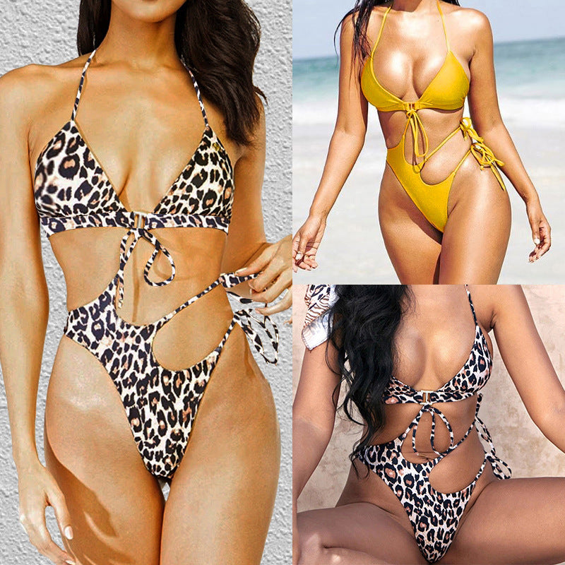 Women's triangle bikini with trendy cut-out and sophisticated tying system Mune Fashion