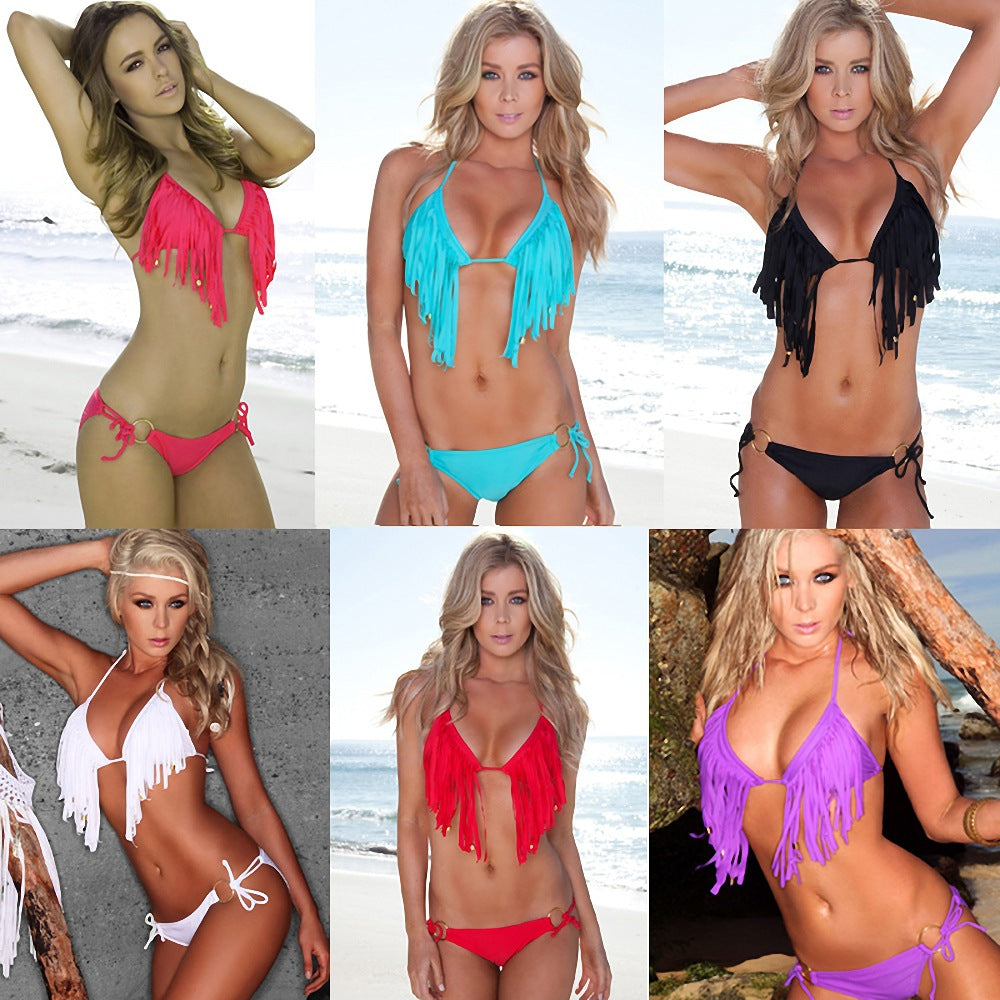 Women's Fringe Bikini with Adjustable Cut Mune Fashion