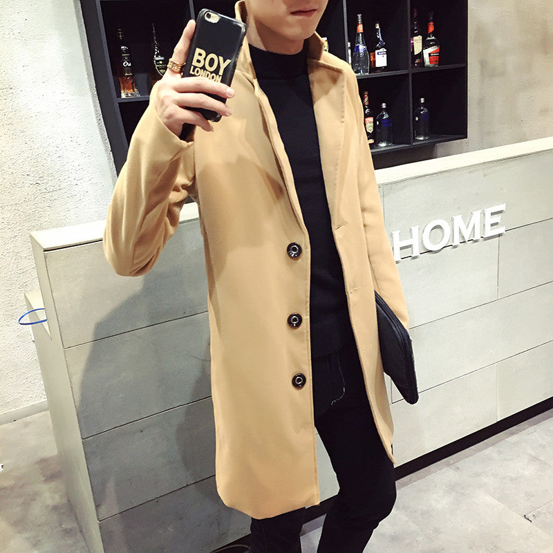 Men's slim short coat with stand-up collar and elegant button placket Mune Fashion