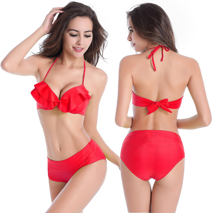 Women's Ruffled Bikini Set with High Waist Mune Fashion