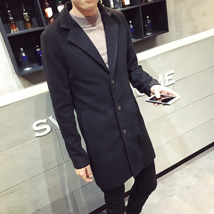Men's slim short coat with stand-up collar and elegant button placket Mune Fashion