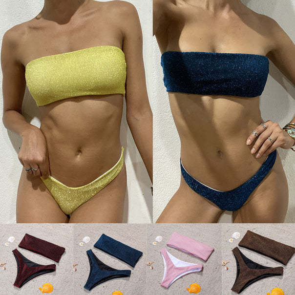 Women's bandeau bikini with shimmering top Mune Fashion