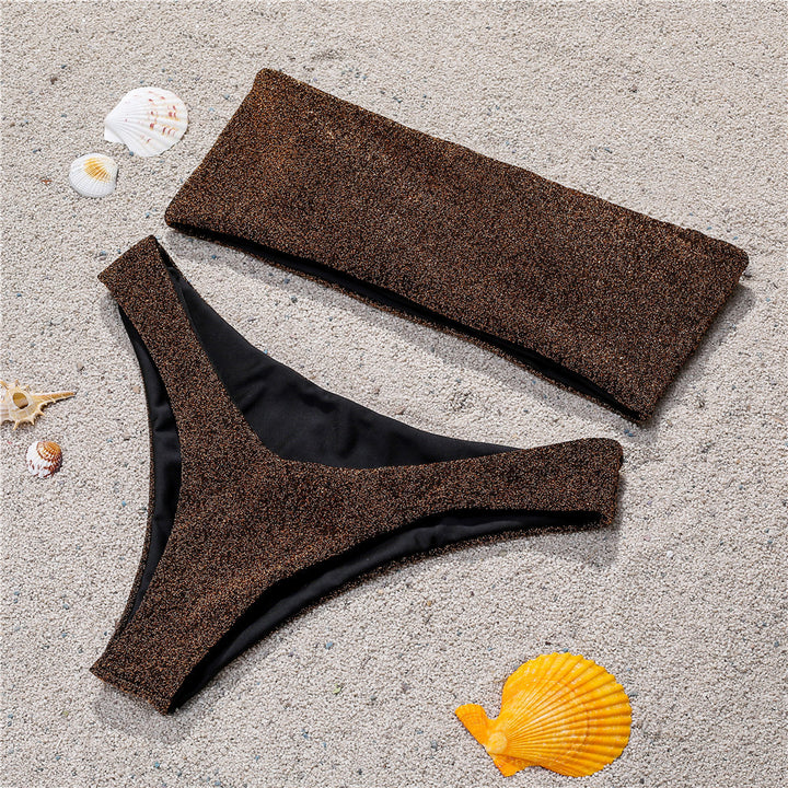 Women's bandeau bikini with shimmering top Mune Fashion