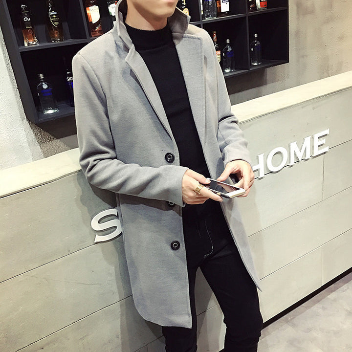Men's slim short coat with stand-up collar and elegant button placket Mune Fashion