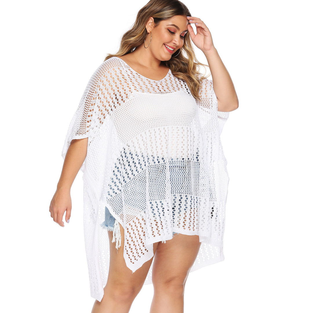 Women's casual crochet beach cover-up with asymmetric cut Mune Fashion