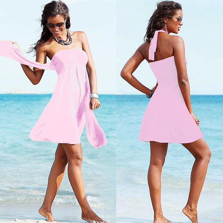 Women's Beach Dress with Adjustable Halter Mune Fashion