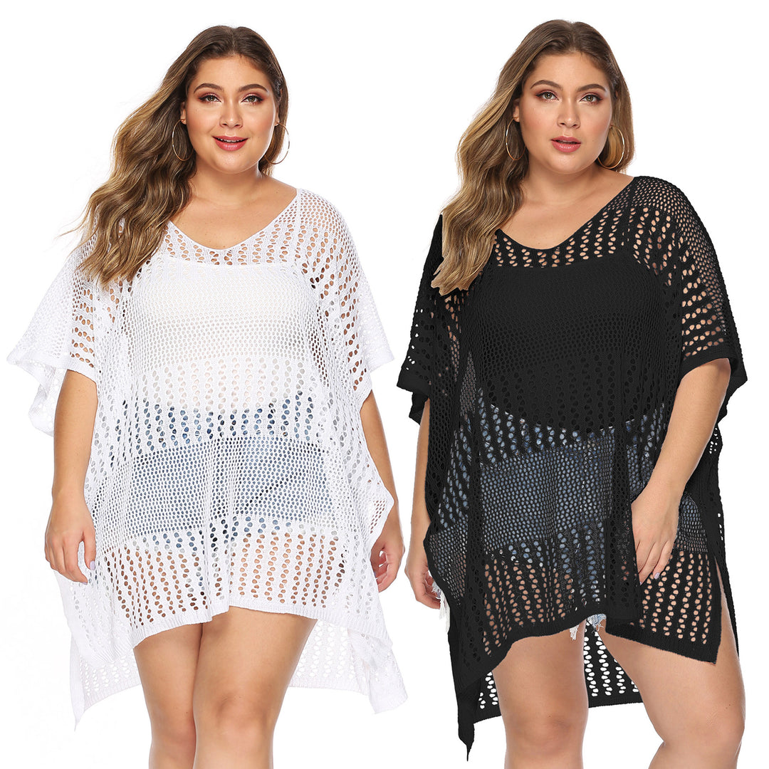 Women's casual crochet beach cover-up with asymmetric cut Mune Fashion