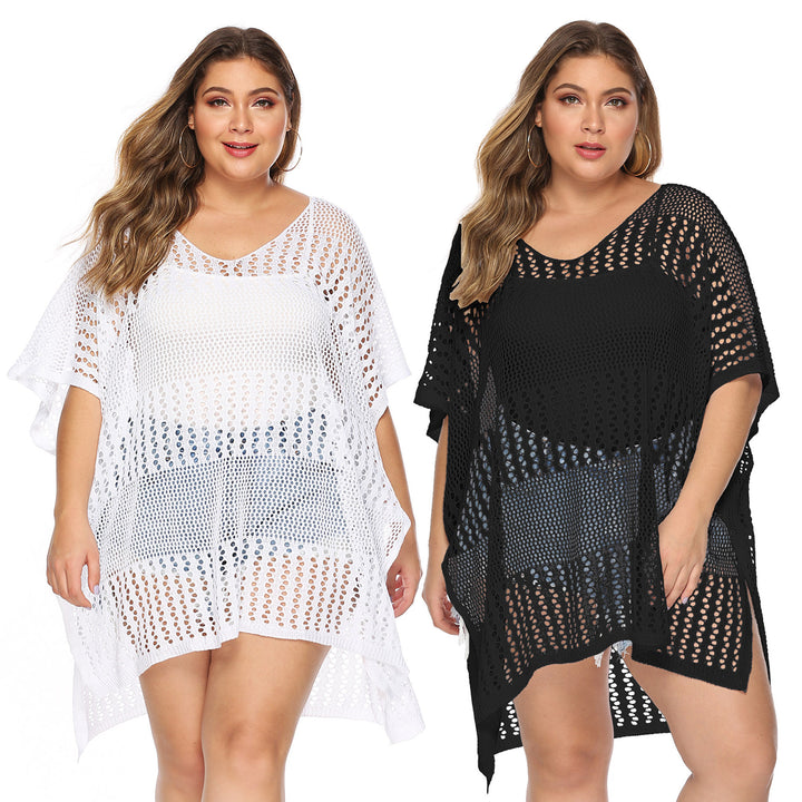 Women's casual crochet beach cover-up with asymmetric cut Mune Fashion