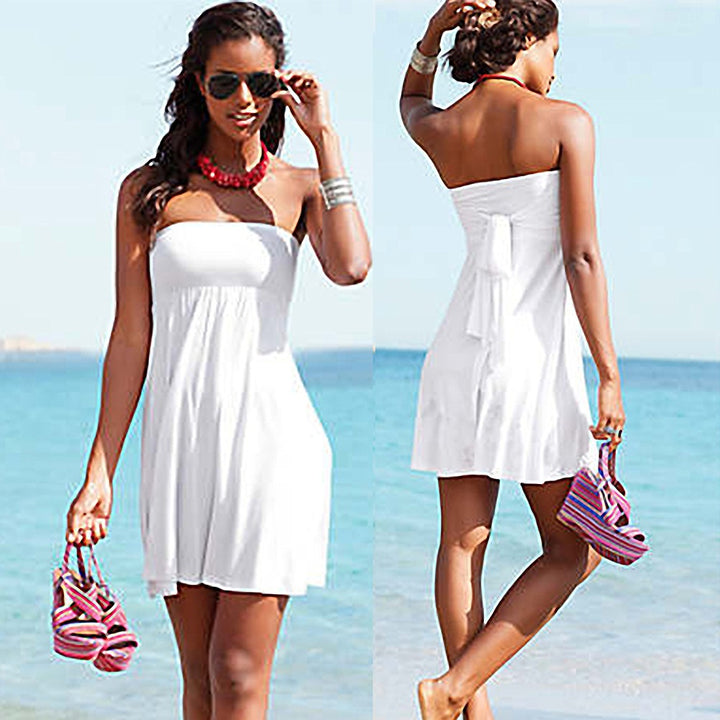 Women's Beach Dress with Adjustable Halter Mune Fashion