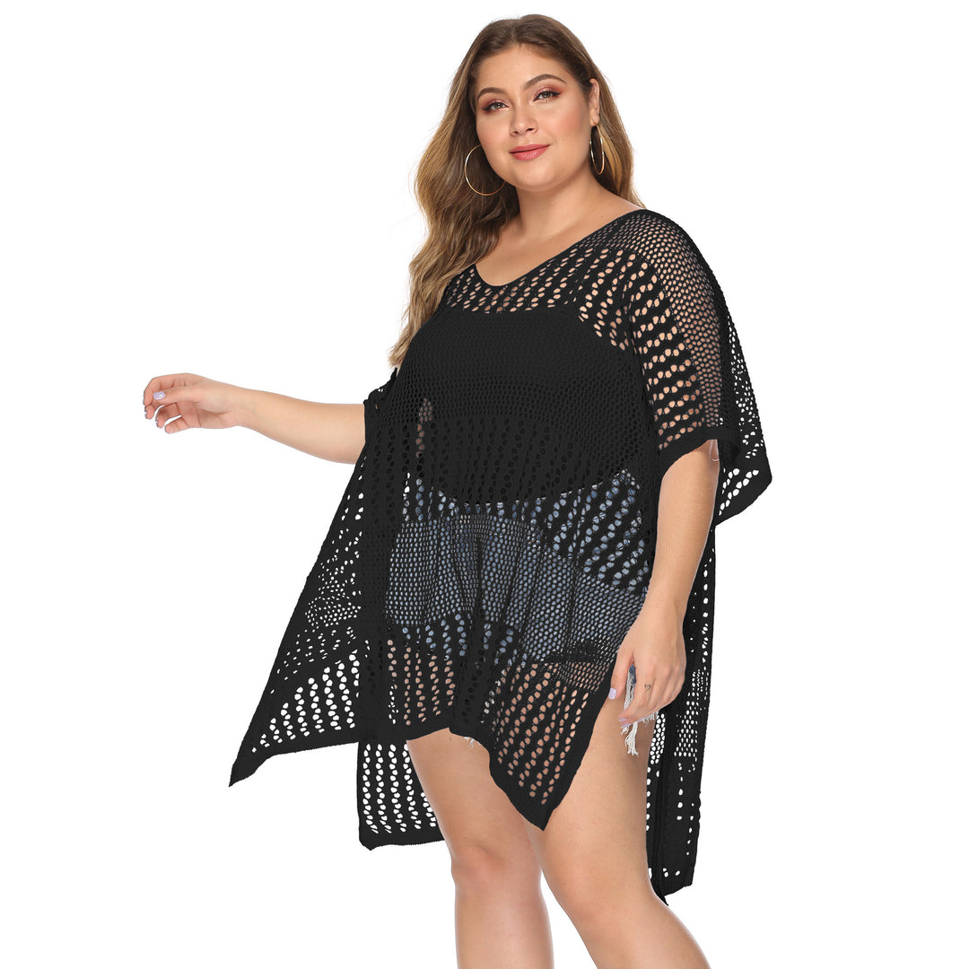 Women's casual crochet beach cover-up with asymmetric cut Mune Fashion