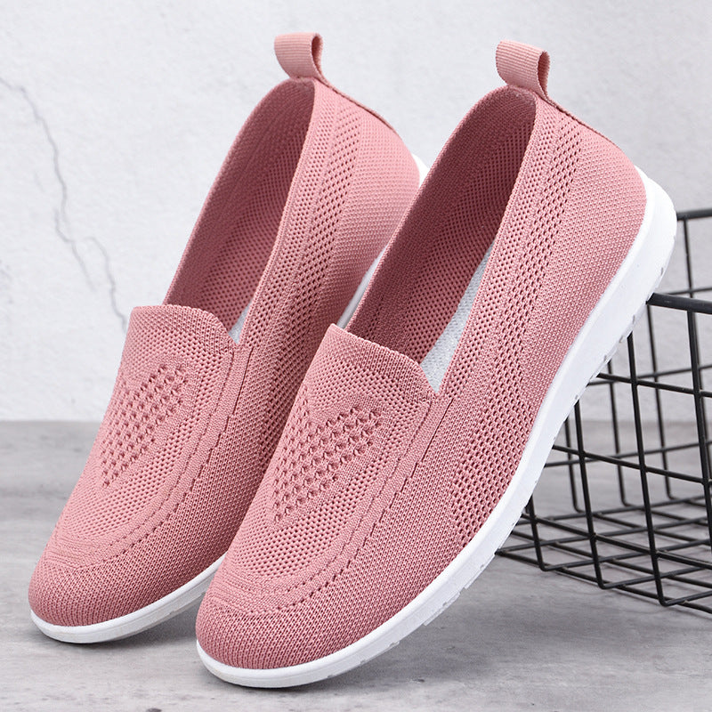 Women nan ultra-light knitted slip-on loafer with seamless sock upper, elastic entry, and shock-absorbing EVA sole Mune Fashion