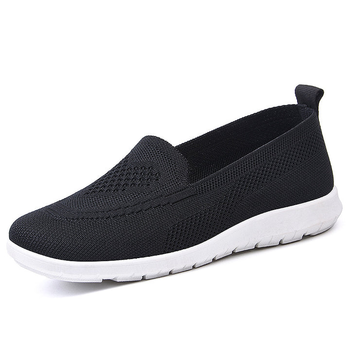 Women nan ultra-light knitted slip-on loafer with seamless sock upper, elastic entry, and shock-absorbing EVA sole Mune Fashion