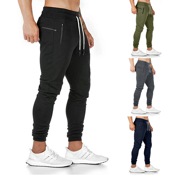 Men's tailored tapered joggers with elastic drawstring, cuffs, and zippered pockets Mune Fashion